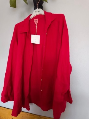 Koszula Włoska Wiya Muślinowa Czerwona