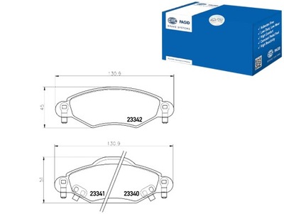 ZAPATAS DE FRENADO HELLA PAGID 044650D010 044650D040  