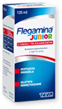 Flegamina Junior, truskawkowy, syrop, 120 ml