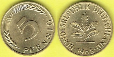 RFN - 5 Pfennig 1968 r. G