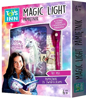 PAMIĘTNIK ZE ŚWIATEŁKAMI MAGIC LIGHT UNICORN STN 7823