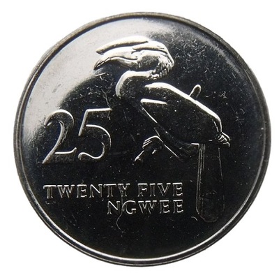 ZAMBIA 25 NGWEE 1992 TUKAN MENNICZA