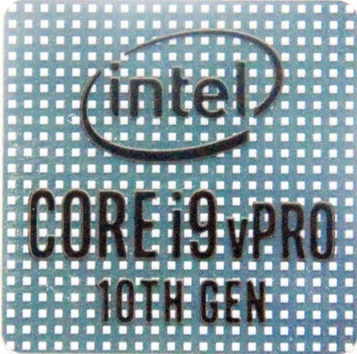 Naklejka INTEL CORE i9 vPRO 10th GEN 18x18mm [16]