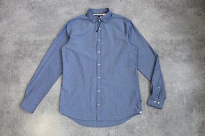 Tommy Hilfiger Koszula Slim Fit w Kropki Niebieska Długi Rękaw Męska L