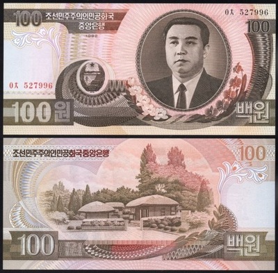 $ Korea Północna 100 WON P-43a UNC 1992