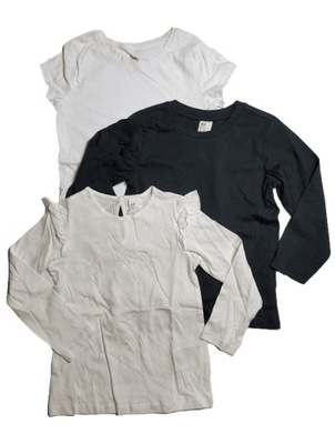 3-PAK Bawełniane Bluzki Koszulki z dł. rękawem H&M r.98 2-3 latka