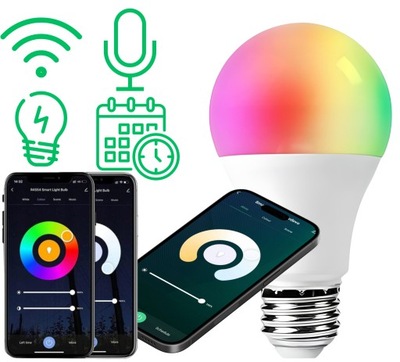 Żarówka LED E27 WIFI SMART 10W RGB CCT Inteligentna TUYA SMART LIFE WOOX