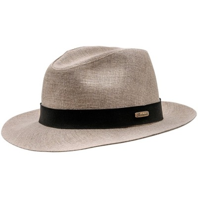 KAPELUSZ FEDORA BEŻOWY LNIANY MĘSKI DAMSKI 60CM XL