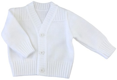 SWETEREK Chrzest biały 74 cm zapinany 6-9 m sweter