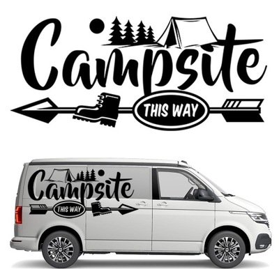 2X НАКЛЕЙКА GRAFIKA NA КАМПЕР AUTO PRZYCZEPĘ CAMPING CAMPSITE NAMIOT 90X201