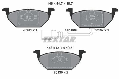 TRINKELĖS STABDŽIŲ VW PRIEK. A3/BORA/GOLF 4/POLO/OCTAVIA/FABIA/IBIZA Z JUTIKLIS 