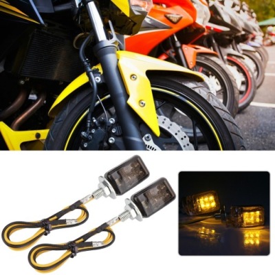 2PCS UNIVERSAL MOTOCIKLAS МІНІ ЖОВТИЙ TURN TURN LIGHTS АВТО АВТО O2 