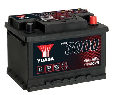 BATERÍA YUASA YBX3075 60AH 550A P+  