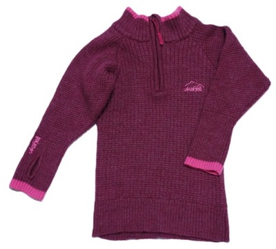 VIKAFJELL ciepły wełniany sweter ZIP GOLF 100% WEŁNA WOOL 116