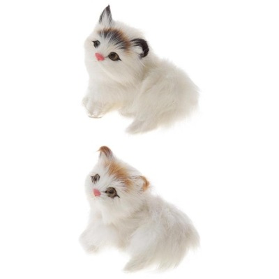 2 szt. Kot pluszowe futro figurka zwierzątko Kitty realistyczne