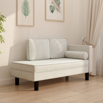 2-osobowa sofa kremowa tapicerowana aksamitem