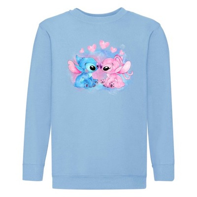 bluza dziecieca Lilo Stitch stich bez kaptura Love milosc blekitna 140