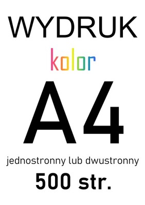 DRUK wydruk ksero A4 KOLOR 500 str.