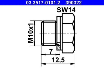 ATE 03.3517-0101.2 БОЛТ КРЫШКИ, НАСОС ТОРМОЗНОЙ