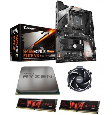 GIGABYTE B450 AORUS V2 + RYZEN 5 2600 + 16GB 3200