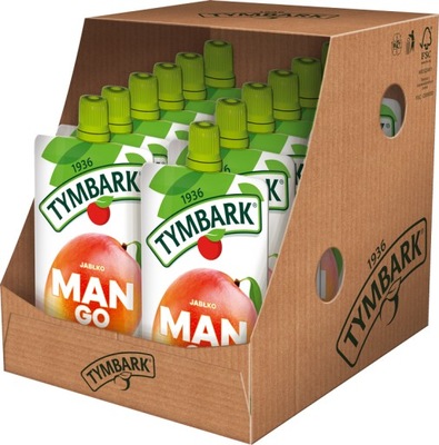 Mus 100% Tymbark Mango Banan Jabłko owoce 12x 120g