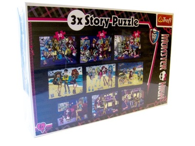 PUZZLE MONSTER HIGH 3X STORY 130 el. TREFL 90308