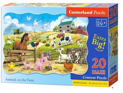 Puzzle 20 elementów MAXI Animals on the Farm CASTORLAND M