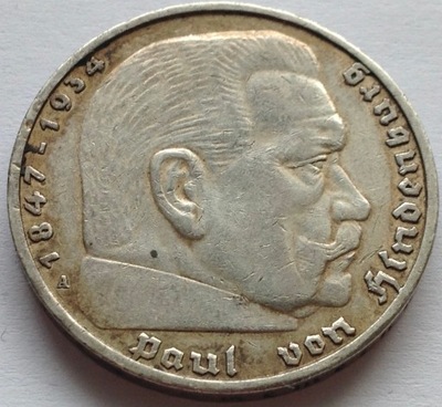 5 Reichsmark 1936 A Hindenburg Ag