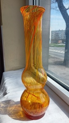 WAZON 42 cm POLSKIE SZKŁO ARTYSTYCZNE LAURA TARNÓW