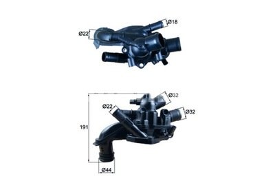 MAHLE TERMOSTATAS SKYSČIAI AUŠINAMOSIOS MINI R56 R57 R58 R59 CLUBMAN R55 