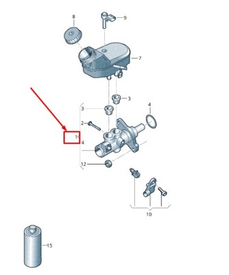 Skoda rapid nh тандем brake master циліндр 6r1611019a фото №1