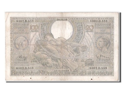 Banknot, Belgia, 100 Francs-20 Belgas, 1939, 1939-