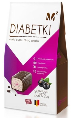 Diabetki cukierki czekoladki z czarną porzeczką