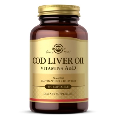 SOLGAR Cod Liver Oil 100 kapsułek TRAN DORSZOWY