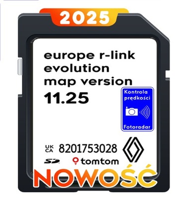 Mapa do nawigacji Europa Renault R-Link 2024