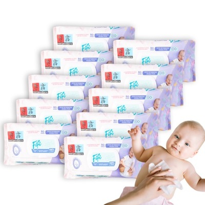 Baby FiFi Wipes Chusteczki nawilżane dla dzieci Pure Water Aqua 10x80szt