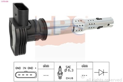 BOBINA DE ENCENDIDO VW 1. 8/2. 0TFSI 04- /AUDI A3-A6/Q7/TT /SEAT/SKODA 1-970-42  