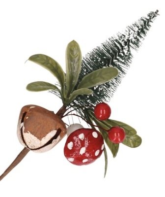 Gałązka świąteczna ozdobna dekoracja pik stroik 23cm