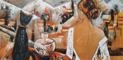 Obraz olejny namalowany Zaduma