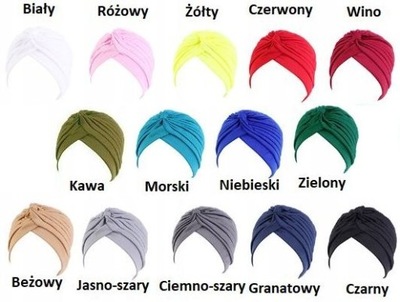 MIX KOLORY Turban do włosów Opaska Chemioterapia ANTYALERGICZNE