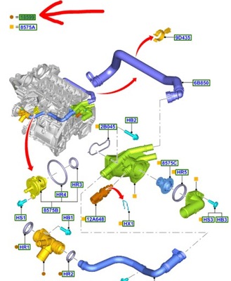 DISTRIBUIDOR AGUA FORD 1.0 ECOBOOST 2118104 CON  