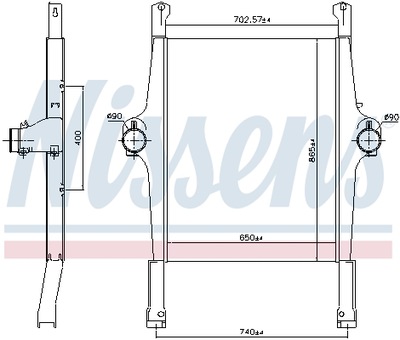 Nissens 97022 радіатор повітря наддувний фото №1