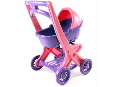 Głęboki Wózek dla lalek fioletowo różowy Gondola