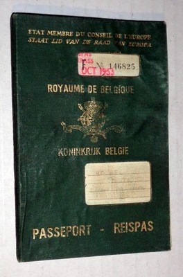 PASSEPORT Royaume De Belgique 1953 - stary belgijski Paszport .