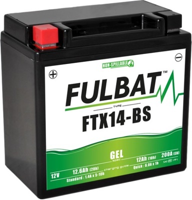 АКУМУЛЯТОР FULBAT YTX14-BS FTX14-BS GEL 12V 12.6AH ЯК YUASA VARTA EXIDE