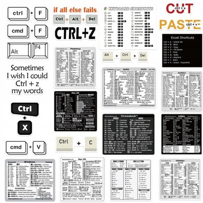 100 ШТУКИ КОМП'ЮТЕР SKRÓTY EXCEL SŁOWO НАКЛЕЙКИ GRA LOL1043