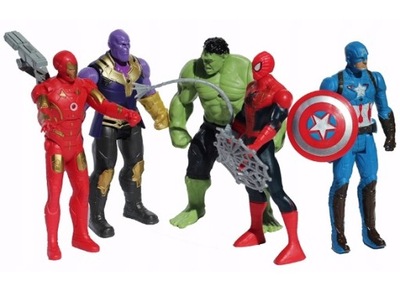 ZESTAW FIGURKI AVENGERS 5 SZT DUŻY HULK SPIDER MAN