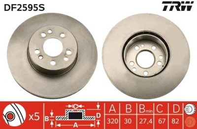 2X ДИСК ГАЛЬМІВНИЙ DB ПЕРЕД W140 300 DF2595S