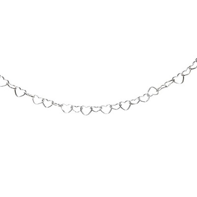Srebrny łańcuszek w serduszka SERCA 45 cm