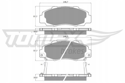 КОЛОДКИ ГАЛЬМІВНИЙ HONDA ACCORD 93-98 1137/TOM